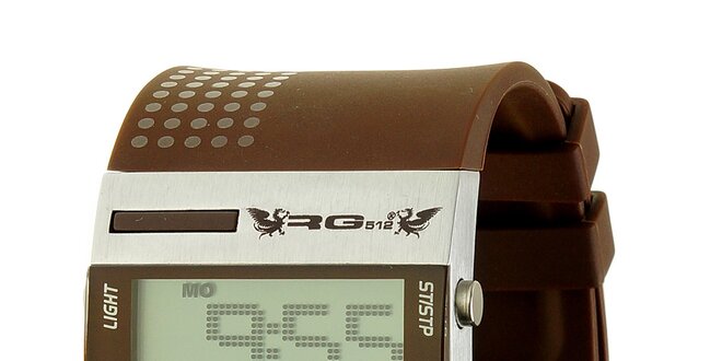 Unisexové hnedé digitálne hodinky RG512