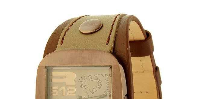 Unisexové hnedo-béžové analogové hodinky RG512