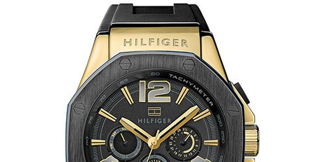 Pánske antracitové hodinky so silikonovým remienkom Tommy Hilfiger