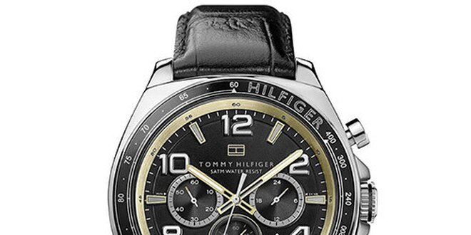 Pánske oceľové hodinky s guľatým ciferníkom a koženým remienkom Tommy Hilfiger