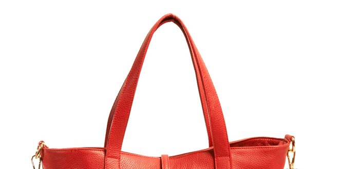 Dámska červená kožená kabelka Joana and Paola