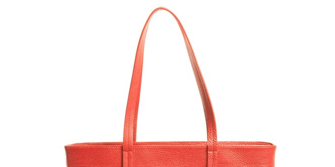 Dámska červená kožená kabelka so zipsom Joana and Paola