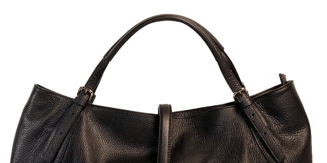 Dámska kabelka z kože Joana and Paola - čierna