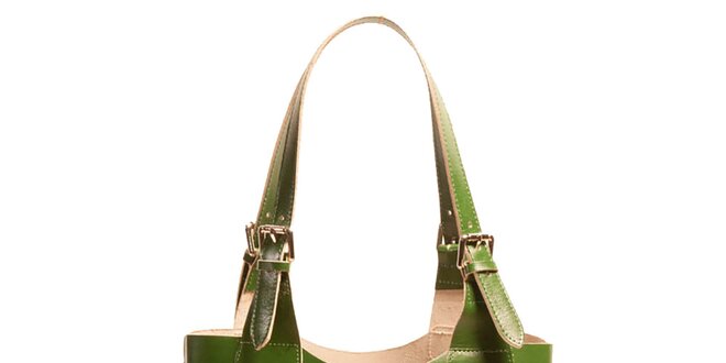 Dámska kožená kabelka v zelenej farbe Joana and Paola