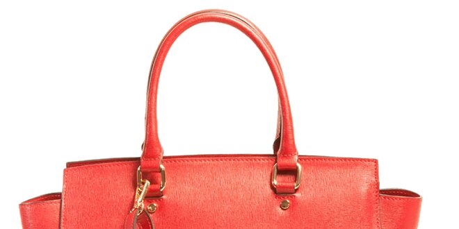 Dámska červená kožená kabelka s ramenným popruhom Joana and Paola