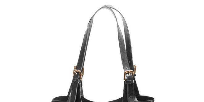 Dámska kožená kabelka v čierna farbe Joana and Paola
