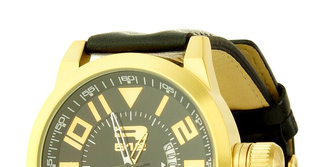 Unisexové čierno-zlaté analogové hodinky RG512
