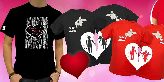 Originálne valentínske tričká s vašim menom