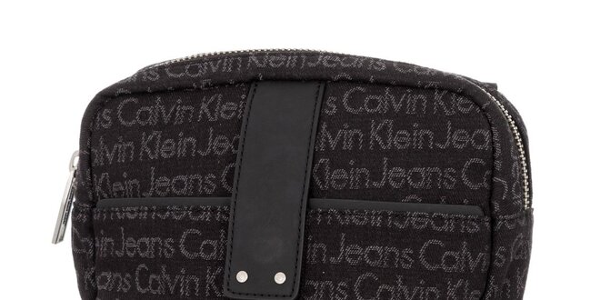 Pánska tmavo hnedá taška s nápismi Calvin Klein