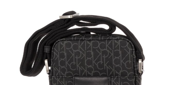 Pánska antracitová vzorovaná taška cez rameno Calvin Klein