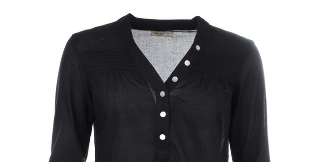 Dámska čierna bavlnená košeľa Timeout