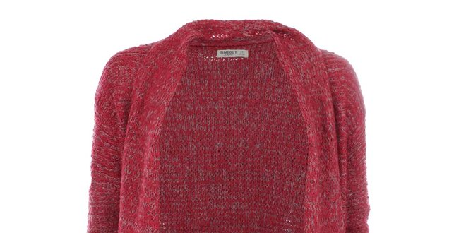 Dámsky červený sveter bez zapínania Timeout