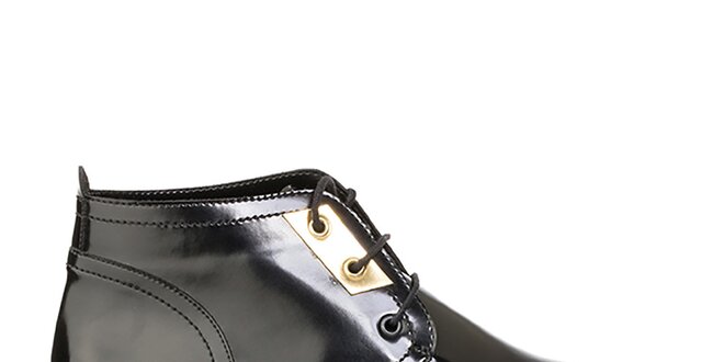 Dámske čierne členkové topánky na platforme Crash Shoes