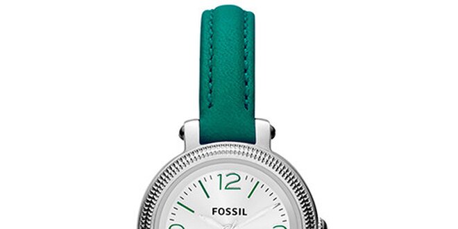 Dámske hodinky s tyrkysovým remienkom Fossil