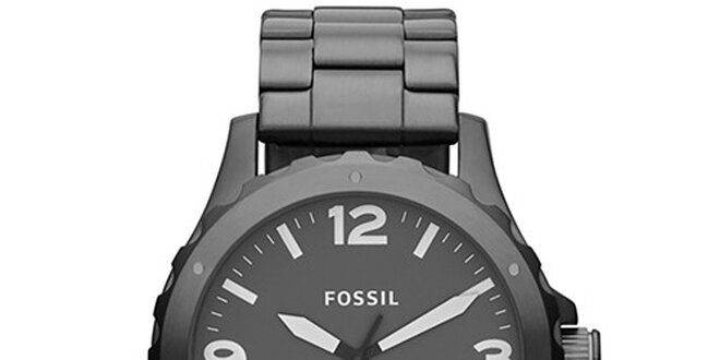Pánske tmavo šedé hodinky z nerezovej ocele Fossil