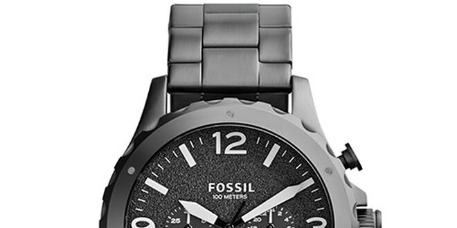 Pánske šedé analógové hodinky Fossil