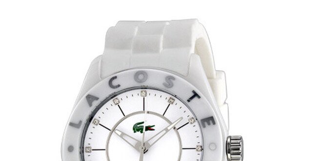 Dámske biele hodinky so silikónovým remienkom Lacoste