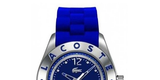Dámske modré hodinky so silikónovým remienkom Lacoste
