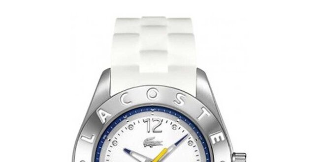 Dámske analógové hodinky s bielym remienkom Lacoste