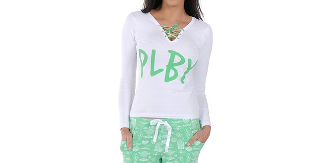 Dámske bielo-mentolové pyžamo Playboy
