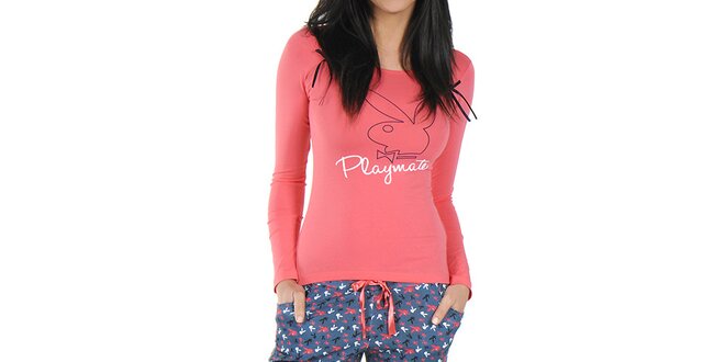 Dámske pyžamo s korálovým tričkom Playboy