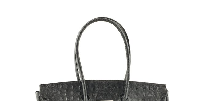 Dámska tmavo šedá kabelka so vzorom krokodílej kože Classe Regina
