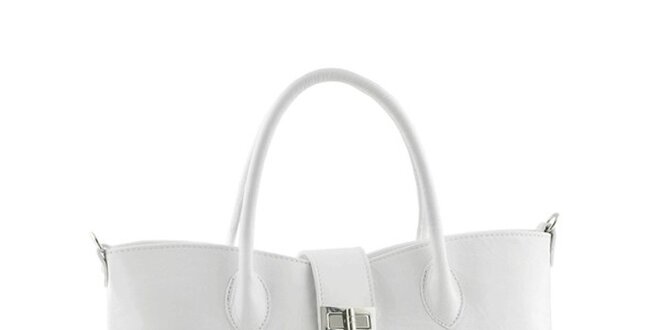 Dámska biela obdĺžniková kabelka z kože Classe Regina