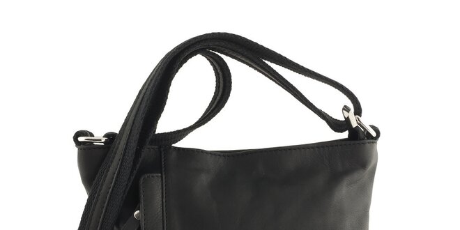Dámska čierna kabelka s vonkajším vreckom Classe Regina