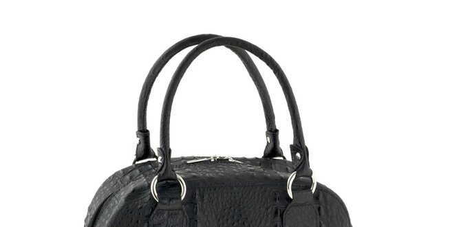 Dámska čierna kabelka s krokodílim motívom Classe Regina