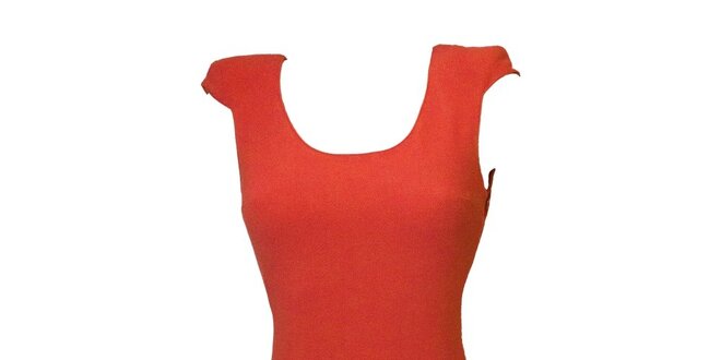 Dámske korálovo červené šaty s čipkou Virginia Hill