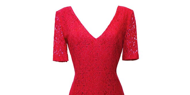 Dámske červené čipkované šaty Virginia Hill