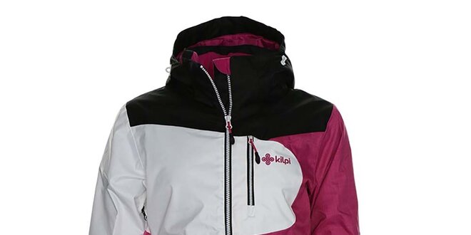 Dámska ružovo-bielo-čierna bunda na snowboard Kilpi