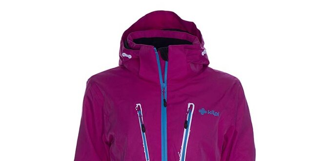 Dámska ružová snowboardová bunda s modrým zipsom Kilpi