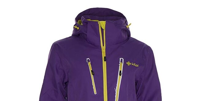 Dámska fialová snowboardová bunda so žltým zipsom Kilpi