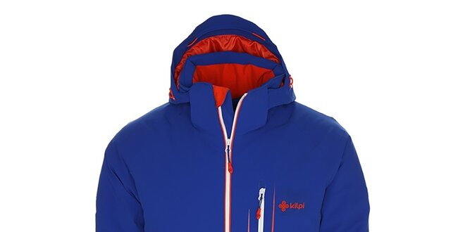 Pánska modrá lyžiarska bunda s kontrastními detaily Kilpi