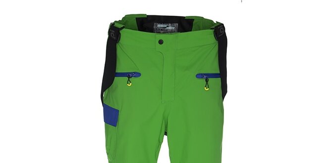 Pánske zelené lyžiarske nohavice s modrými detailmi Kilpi