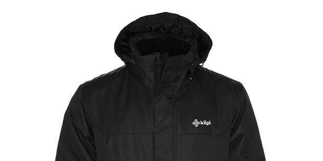 Pánska čierna lyžiarska bunda s kapucňou Kilpi