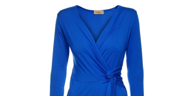 Dámske žiarivo modré zavinovacie šaty Comptoir des Parisiennes