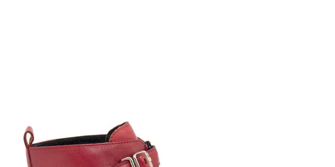 Dámske červené topánky s prackami Paola Ferri