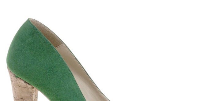 Dámske smaragdovo zelené lodičky Eva Lopez