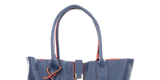 Dámska modrá kabelka s príveskom Caro Paris