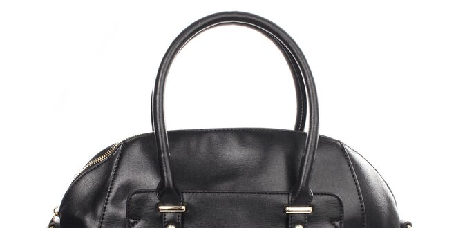 Dámska čierna kabelka s vonkajším vreckom Caro Paris