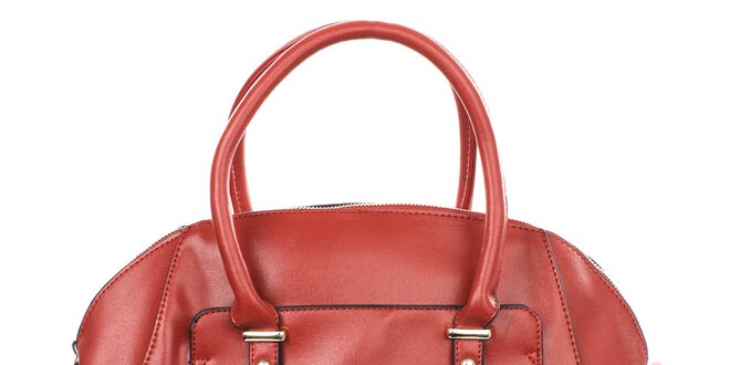 Dámska červená kabelka s vonkajším vreckom Caro Paris