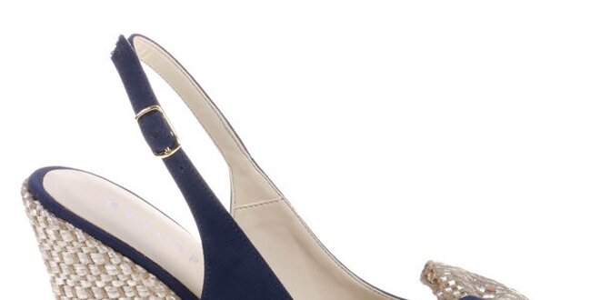 Dámske temno modré sandálky s mašľou Eva Lopez