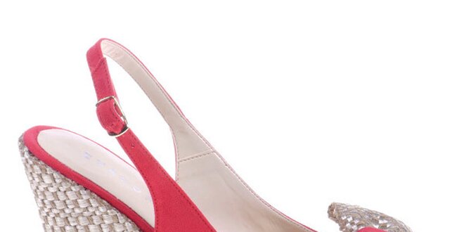 Dámske červené sandálky s mašľou Eva Lopez