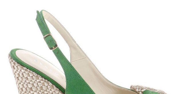 Dámske zelené sandálky s mašľou Eva Lopez