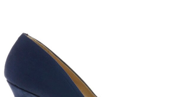 Dámske tmavo modré lodičky so striebornou kontrastnou špičkou Eva Lopez