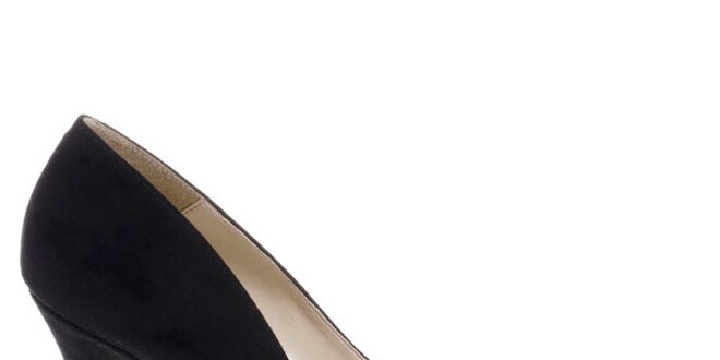 Dámske čierne lodičky so striebornou kontrastnou špičkou Eva Lopez