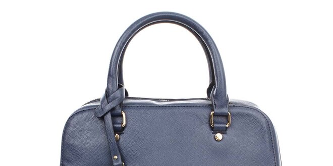 Dámska tmavo modrá kabelka s okrúhlym príveskom London fashion