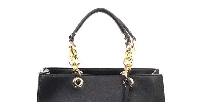 Dámska kabelka s ozdobnými pútkami v čiernej farbe London fashion